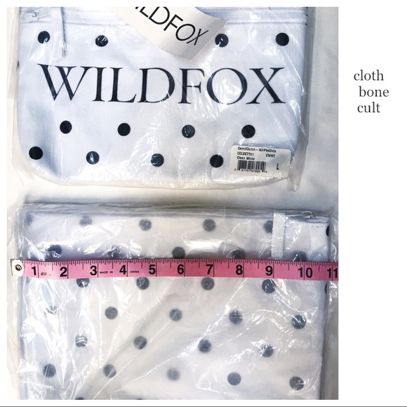 ✨NWT✨ WILDFOX💋🦊 Polka Dot Canvas BAG/CLUTCH - Picture 8 of 8